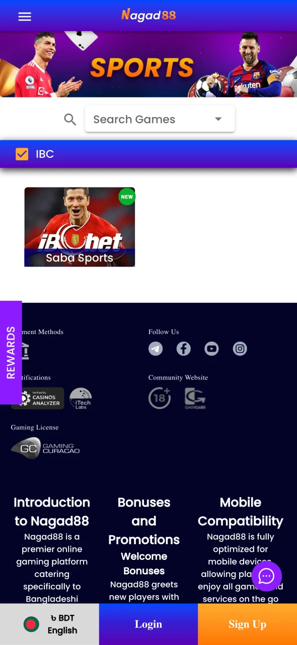 Nagad88 অ্যাপের মাধ্যমে খেলাধুলায় বাজি ধরুন।