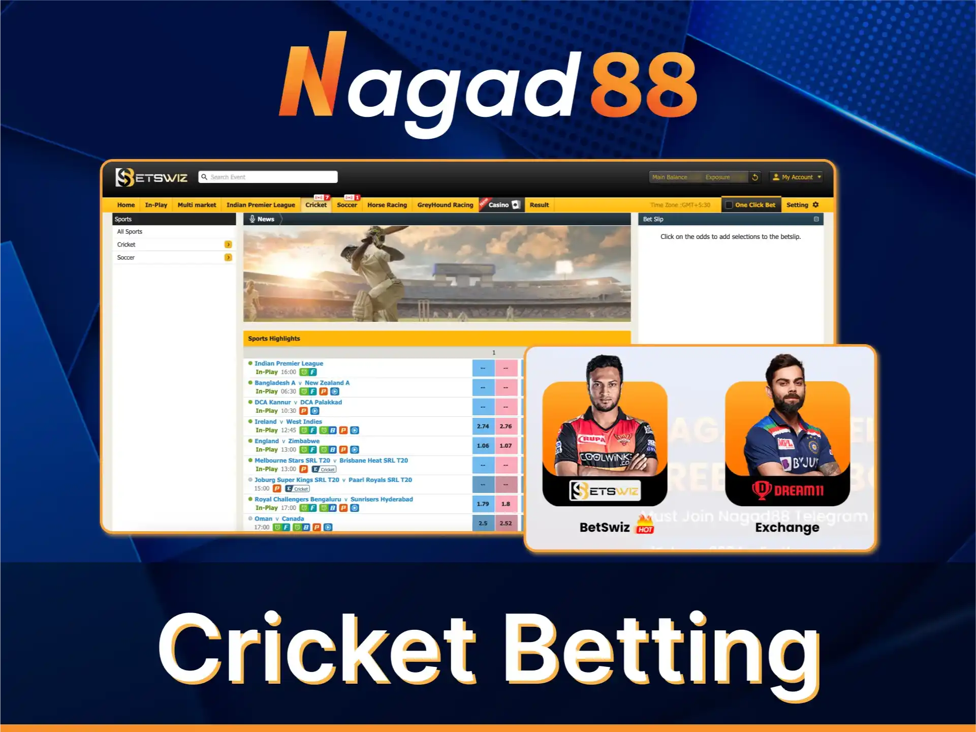 At Nagad88, place your cricket bets.