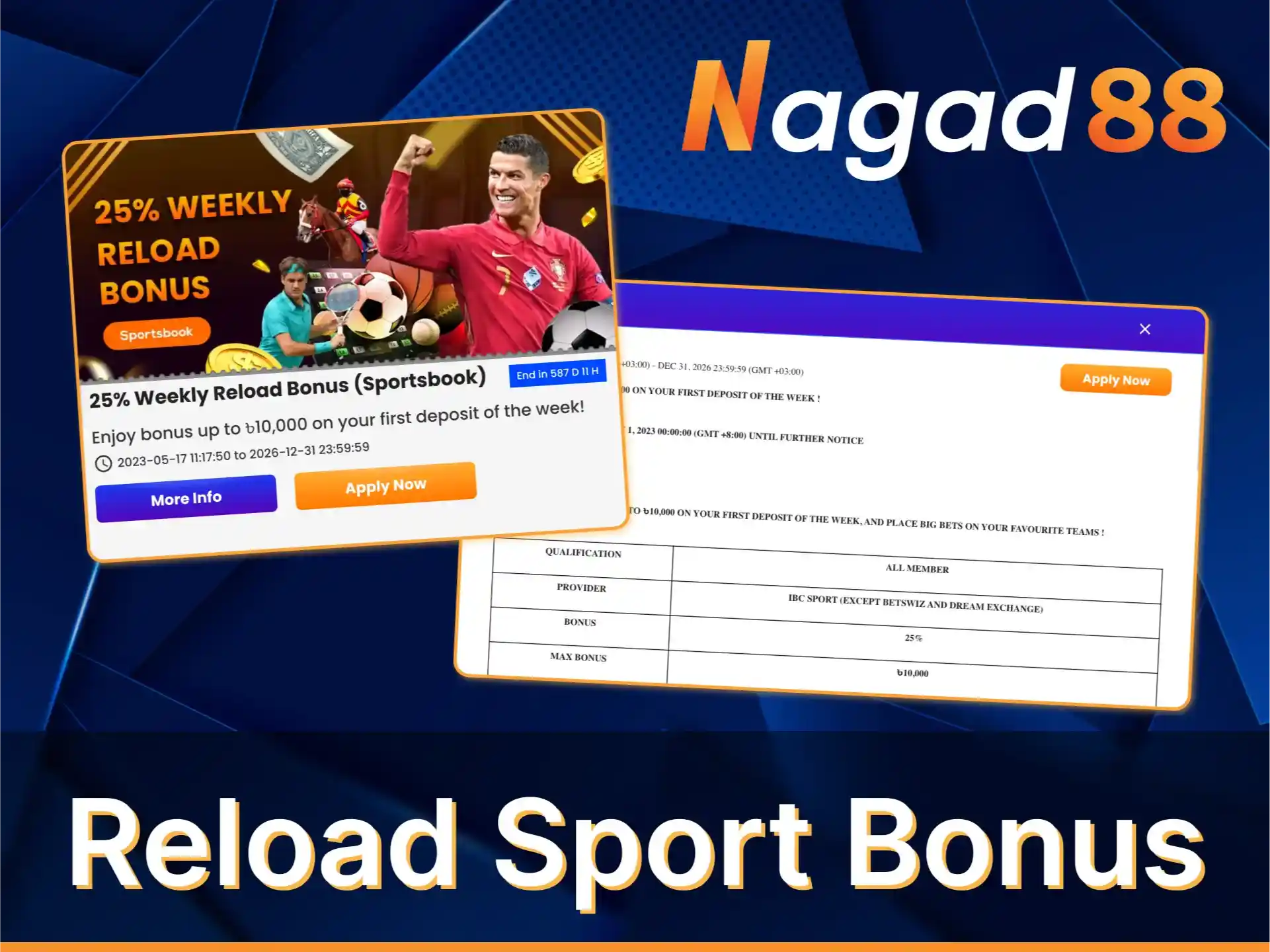 Get Weekly Reload Sport Bonus at Nagad88.