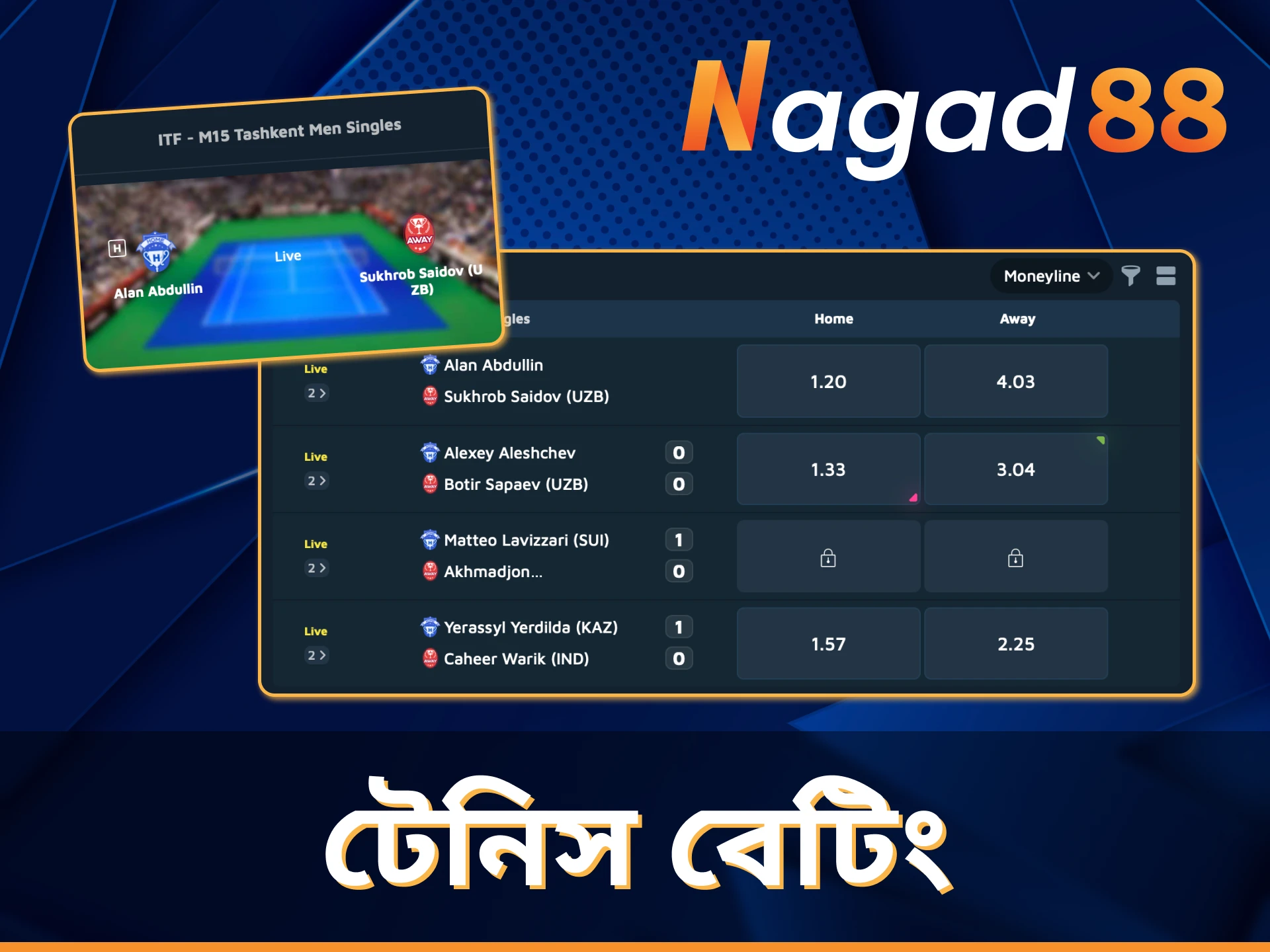 Nagad88 এর সাথে, আপনার জয়ী টেনিস বাজি ধরুন।